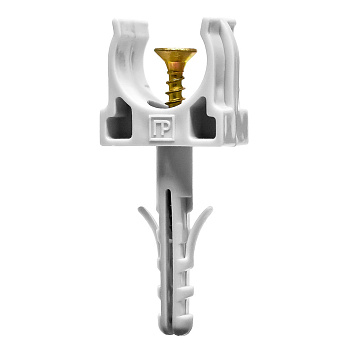 Промрукав Крепеж-клипса с дюбелем и саморезом серая д16 в малой упаковке (10шт/900шт уп/кор) PR13.0307