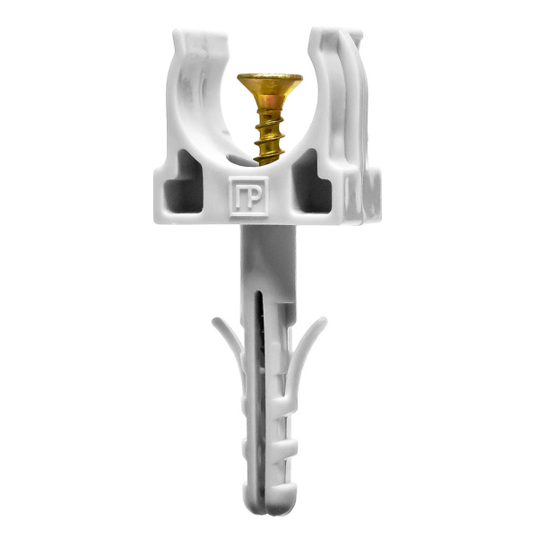 Промрукав Крепеж-клипса с дюбелем и саморезом серая д16 в малой упаковке (10шт/900шт уп/кор) PR13.0307