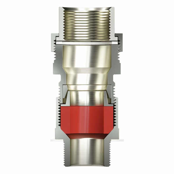 Купить DKC Взрывозащищенный универсальный кабельный ввод серии КАЕС для бронированного и небронированного кабеля М90х2 d:62,8-71мм. Присоединительная резьба