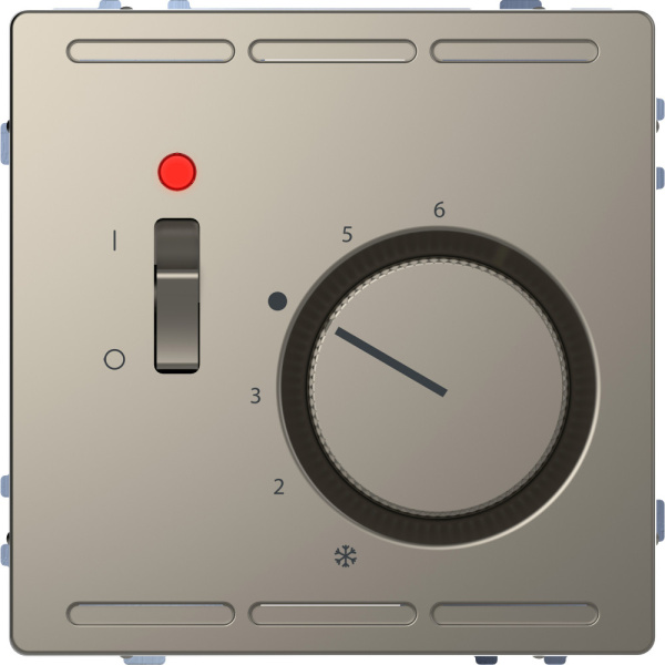 SE Merten D-Life Никель Терморегулятор с центральной платой с выключателем 24В MTN5761-6050