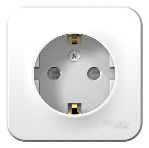 Systeme Electric Blanca наруж Бел Розетка с/з со шторками, 16А, 250В