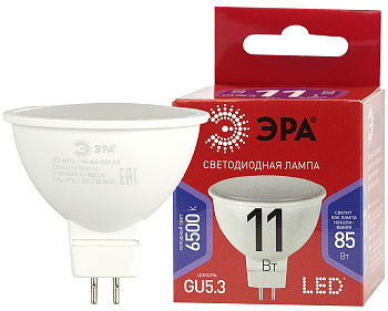 ЭРА LED MR16-11W-865-GU5.3 R Светодиодная лампа, софит, 11Вт, хол, GU5.3