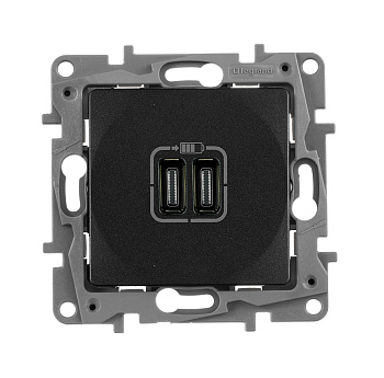Legrand ETIKA Антрацит Зарядка USB C-C 672635