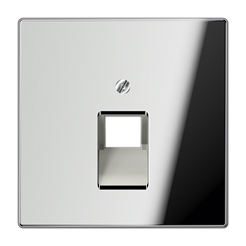 JUNG LS 990 Блестящий хром Накладка 1-ой наклонной ТЛФ/комп розетки GCR2969-1UA