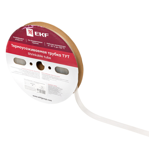 Купить EKF Термоусаживаемая трубка ТУТ 16/8 прозрачная рулон