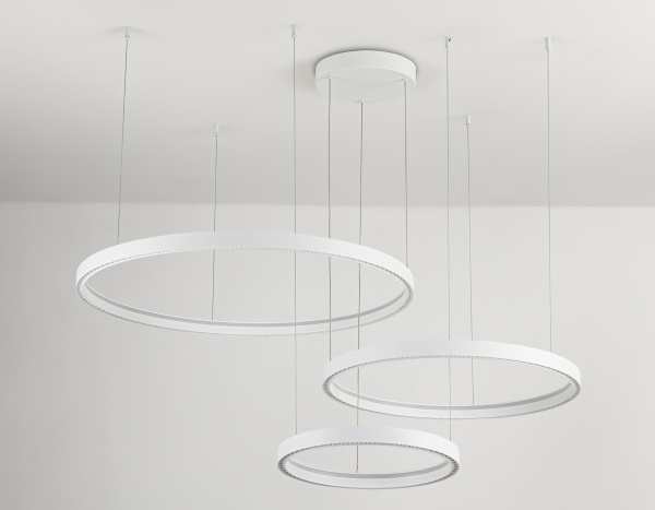 Купить Ambrella Светильник подвесной светодиодный FL5881/3 WH белый 90W 3000K/4200K/6400K D800/600/400*1070 (без ПДУ)