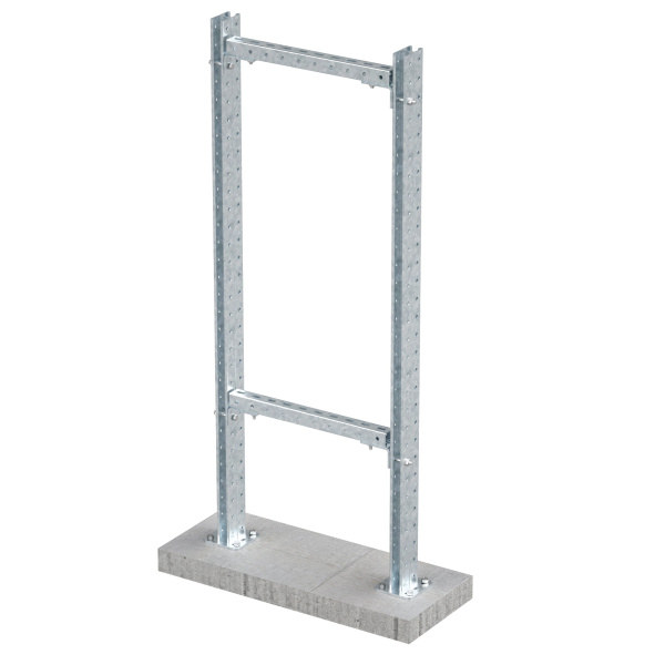 DKC Комплект монтажных профилей на раму для крепления 1 оболочки винтами din 84 M6X40 4 шт. , горячеоцинкованный, длина 700 мм