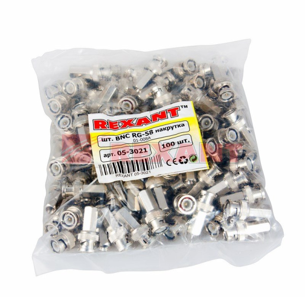 Купить Разъем штекер BNC RG-58 накрутка Rexant 05-3021