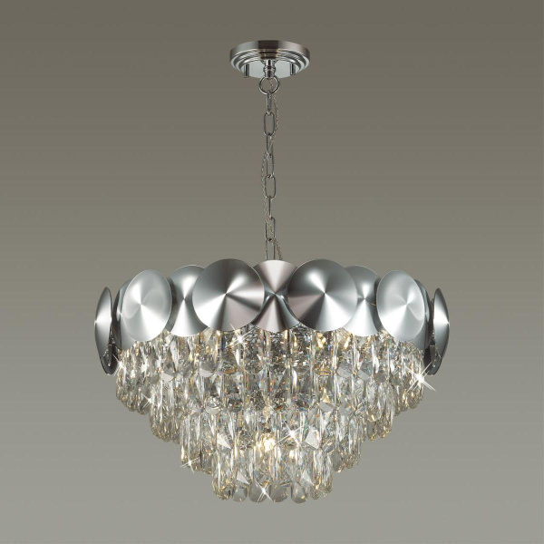 Купить Odeon Light 4972/5 HALL ODL22 375 хром/пластик/хрусталь Люстра E27 5*40W CATRIS