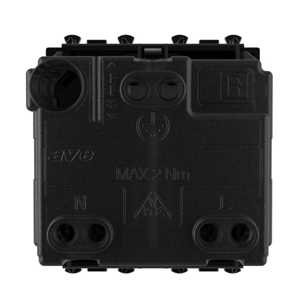 Купить DKC Розетка модульная, 2P+E, с з/ш, "Avanti", "Черный квадрат", 2 модуля