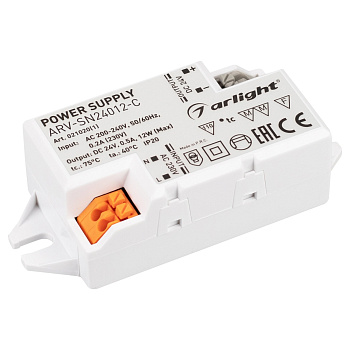 Arlight Блок питания ARV-SN24012-C (24V, 0.5A, 12W) (IP20 Пластик, 3 года) 021020(1)