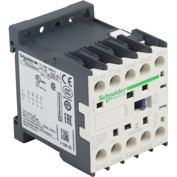 SE Auxiliary contactors Промежуточное реле 4НО, цепь управления 24В DC CA3KN40BD3