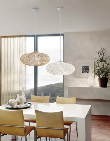 Купить Eglo Подвес CAMPILO, 1х60W (E27), Ø450, нити/белый 93373