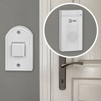 ЭРА Звонок дверной D50 проводной, белый, 1 мелодия