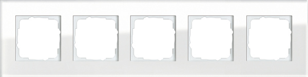 Gira ESP Белое стекло Рамка 5-ая 021512