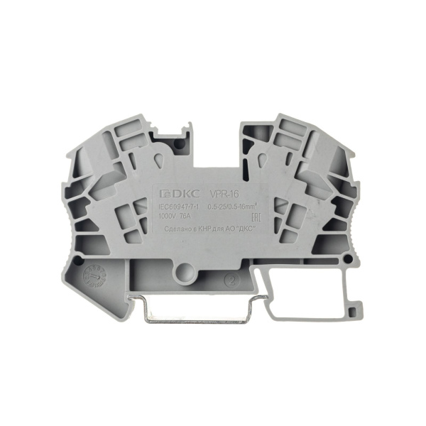 Купить DKC Nuputuk Клемма проходная, зажим push-in, 2 точки подключения, 16 кв.мм, серая