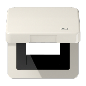 JUNG Рамка с подпружиненной крышкой для USB-механизмов, с центральной платой, слоновая кость CD590KLUSB