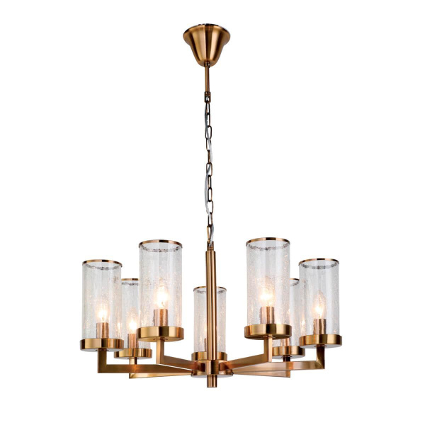 Favourite Assembly Люстра подвесная металл цвета золотистой бронзы, прозрачные стекла с эффектом растрескивания 7*E14*40W 2060-7P