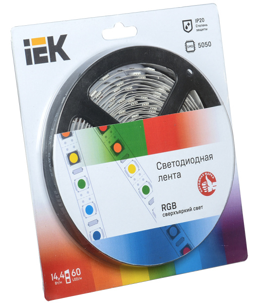 IEK Лента LED 5м блистер LSR-5050RGB60-14,4-IP20-12V LSR2-3-060-20-1-05