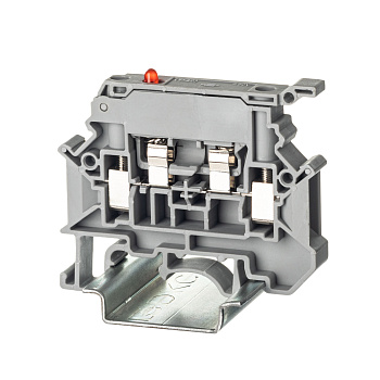 DKC Nuputuk Клемма для предохранителя, винтовой зажим, 2 точки подключения, индикация 24В, 4 кв.мм, серая