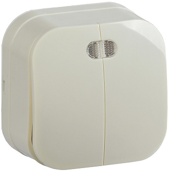 IEK GLORY ВС20-2-1-ХК Выключ. 2-кл. инд. о/у 10А GLORY крем.