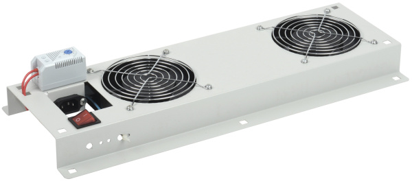 IEK ITK Вентиляторная панель с выключателем и термостатом 2 модуля серая FM35-22M