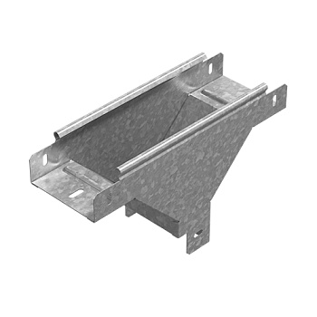 OSTEC Ответвитель Т-образный вертикальный к лотку 400х100, толщ. 1,0 мм, Сендзимир цинк