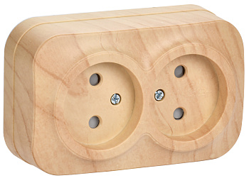 IEK GLORY РСш22-2-ХС Розет. 2-ая без з/к с з/ш о/у 10А GLORY сосна