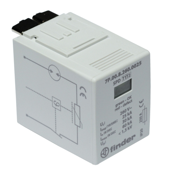 Finder Cменный модуль для Устройств защиты от импульсных перенапряжений; искровый разрядник N-PE 7P0010000050
