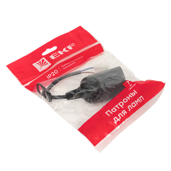 Купить EKF PROxima Патрон Е27 подвесной с клеммной колодкой пласт чер. индивидуальный пакет LHP-E27-b-p