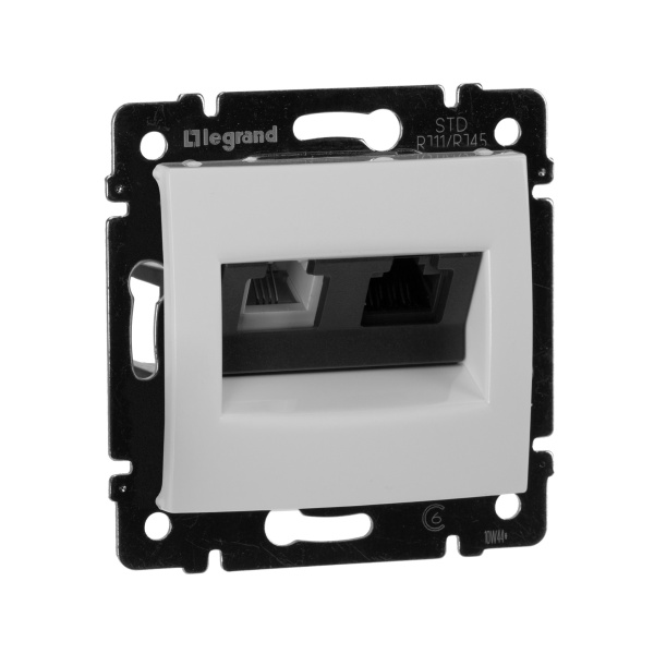 Legrand Valena Бел Розетка двойная комп.(RJ45) 1-ая 5 кат UTP + ТЛФ 1-ая (RJ11) 770080