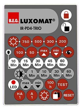 BEG Пульт управления  PD4-M-TRIO-DIM, в комплекте настенный держатель / серый 92097