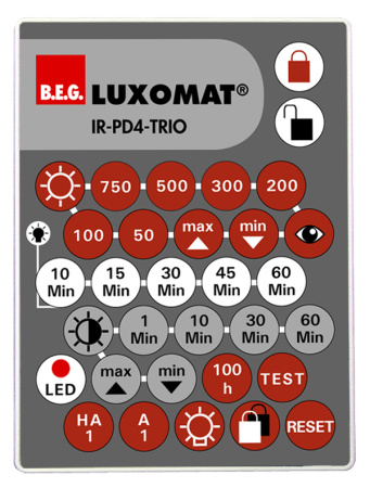 BEG Пульт управления  PD4-M-TRIO-DIM, в комплекте настенный держатель / серый 92097