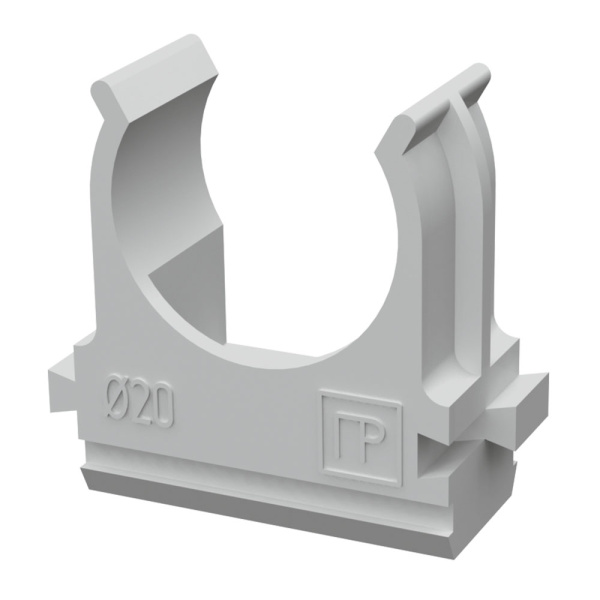 Промрукав Крепеж-клипса для труб АБС-пластик д20 (10шт/1000шт уп/кор) PR.02620м