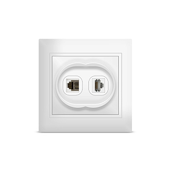 UNIVersal "Севиль" Розетка Бел комп.+TF С0052