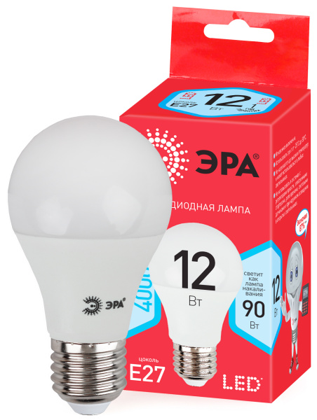 ЭРА ECO LED A60-12W-840-E27 (диод, груша, 12Вт, нейтр, E27)