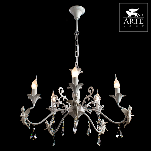 Купить Arte Lamp Angelina Белая Люстра 40W E14 A5349LM-5WH