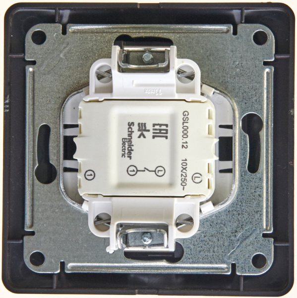 Купить Systeme Electric Glossa Антрацит Выключатель 1-клавишный, сх.1, 10АХ (в сборе)