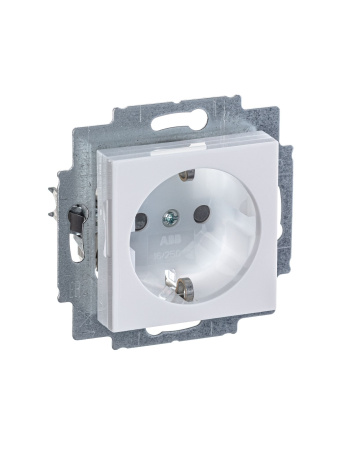 Купить ABB EPJ Levit белый / ледяной Розетка с заземлением со шторками 2CHH203457A6001