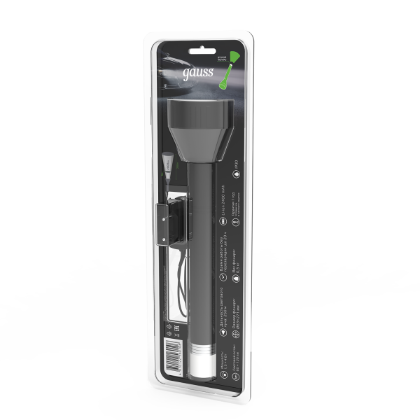 Купить Gauss Фонарь ручной модель GFL201 5.5W 180lm Li-ion 2400mAh LED 1/10/40 GF201