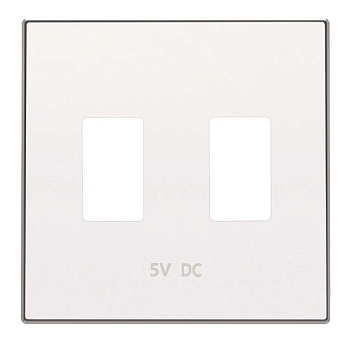 ABB Накладка для механизма 2хUSB зарядного устройства, серия SKY, цвет альпийский белый 2CLA858530A1101