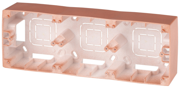 ЭРА 12-6103-14 Медь Коробка наклад. монтажа 3 поста, 12