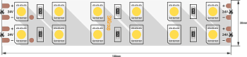 SWG Лента светодиодная стандарт 5050, 120 LED/м, 28,8 Вт/м, 24В , IP20, Цвет: Теплый белый SWG5120-24-28.8-WW