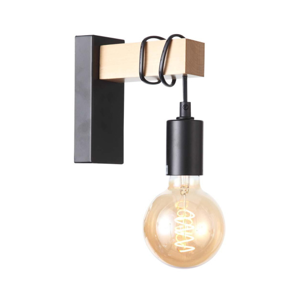 Evoluce SL1142.401.01 Светильник настенный Черный, Светлое дерево E27 1*60W