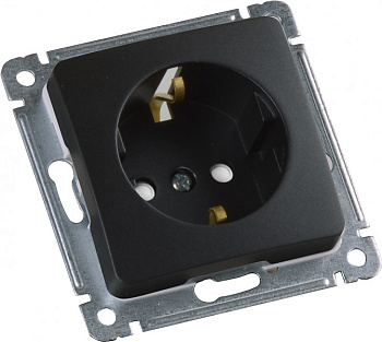 Hegel Мастер внутр Черная РС16-412-08 Розетка с/з, со шторками, механизм