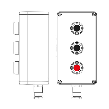 DKC Взрывозащищенный пост управления из полиэстера CPE-P-04-(2xP1B(11)-1xP1R(11))-1xKH2MHK(C)1Ex d e IIC Т5 Gb / Ex tb IIIC T95°C Db IP66/КЗ