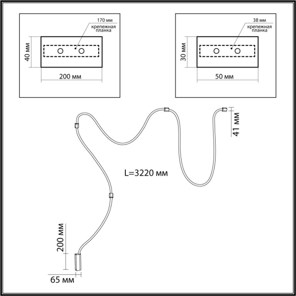 Купить Odeon Light 4397/30CL HIGHTECH ODL23 100 ант.бронза/металл/канат Настенно-потолочный светильник накладной (3 крепления в комплекте) IP20 LED 30W 1185Л