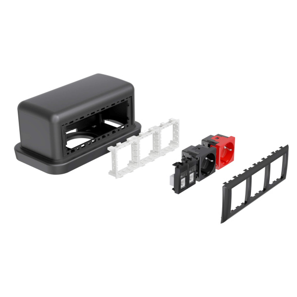 Купить DKC Напольная башенка BUS, 12 модулей, черная