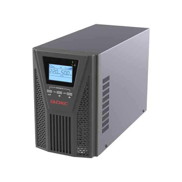 DKC Онлайн ИБП ДКС серии Small Tower, 1000 ВА/900 Вт, 1/1, 2xSchuko, EPO, USB, RS-232, RJ45, без АКБ, 7 Ач