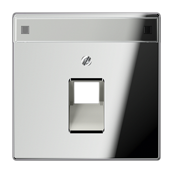 JUNG LS 990 Блестящий хром Накладка 1-ой наклонной ТЛФ/комп розетки с полем для надписи GCR2969-1NAUA